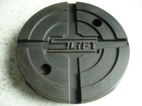lift pad, rubber pad, rubber plate for Slift lift (125mm x 28 mm, with steel insert)