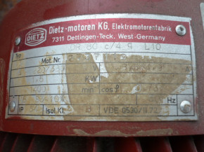 Dietz DR80 motor electric motor drive spindle control Zippo 1250 lifting platform 62.05.105